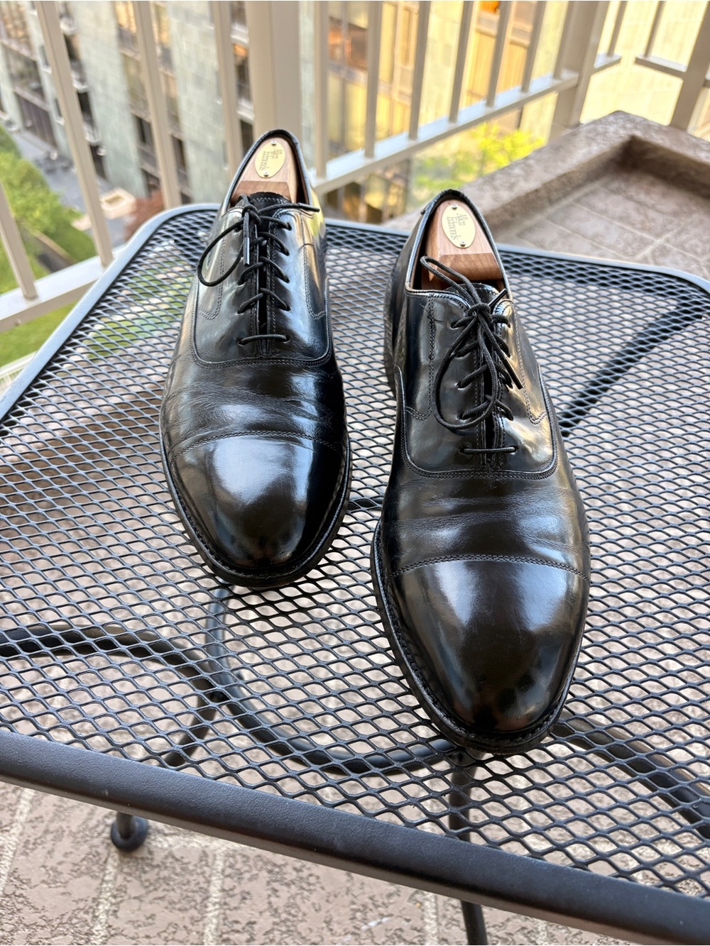 Johnson & Murphy Aristocraft Black Cap Toe Oxfords 10.5 D USA